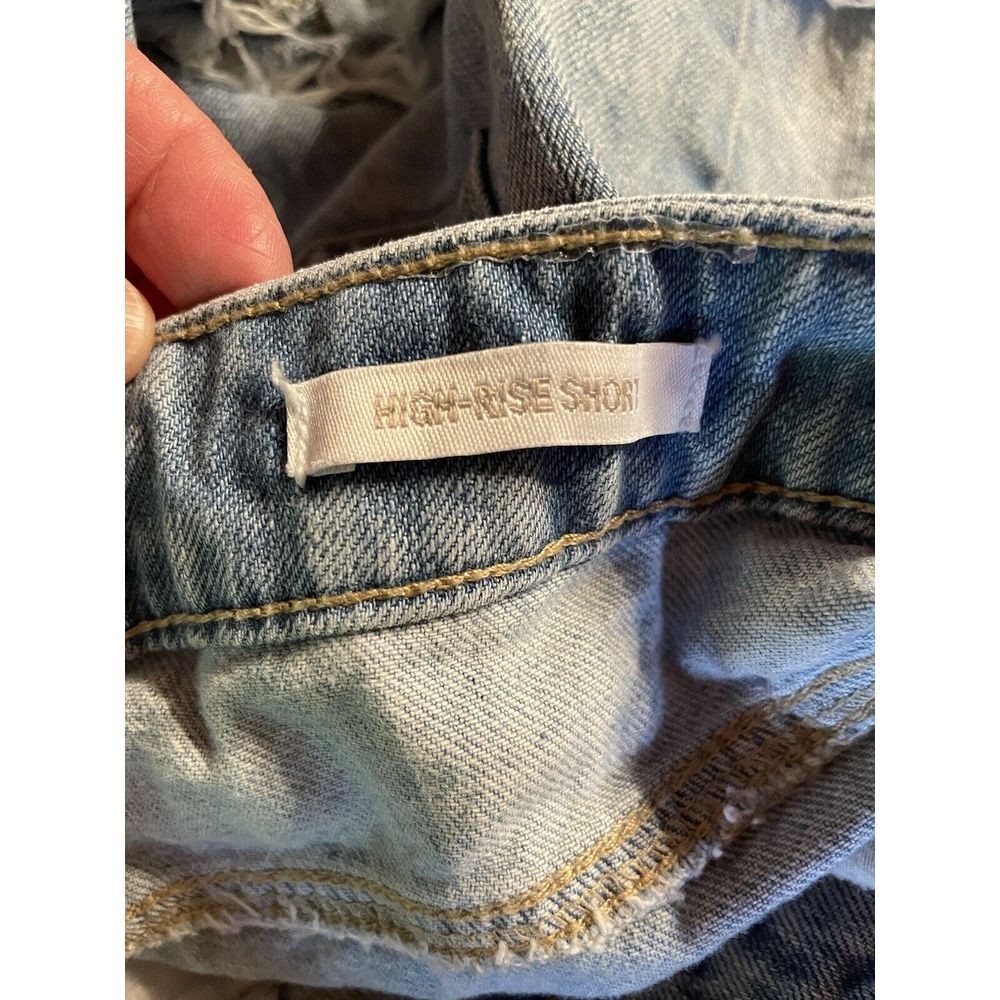 True Craft Distressed High Rise Blue  Jean Shorts‎ Juniors Size 1 - Picture 7 of 7